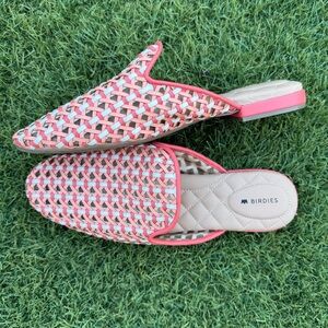 Birdies The Phoebe in Sorbet vegan woven mules flats LIKE NEW